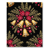 Golden Jingle Bells Poinsettia Holiday Rug