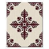 Beige and Neutral Ornate Maroon Floral Persian Area Rug
