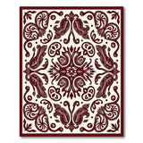 Elegant Red Paisley Floral Area Rug
