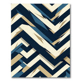 Blue and Teal Navy Teal Zigzag Geometric Area Rug
