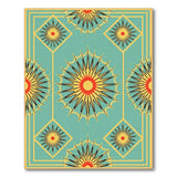 Geometric Modern Teal Starburst Geometric Area Rug