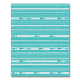 Teal Striped Fish Coastal Area Rug
