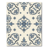 Elegant Blue Floral Ornate Area Rug