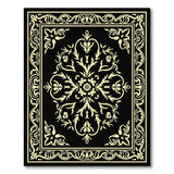 Eve Ornate Black Gold Floral Persian Rug