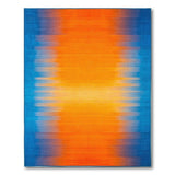 Blue-Orange Gradient Stripe Area Rug