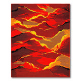 Fiery Red Geometric Stripe Area Rug
