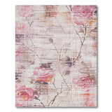 Blush Rose Floral Distressed Vintage Rug