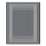 Border Black White Geometric Border Area Rug