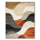 Abstract Area Beige and Neutral Abstract Wavy Neutral Area Rug