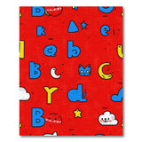 Playful Red Alphabet Cartoon Kids Area Rug