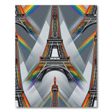 Rainbow Eiffel Tower Geometric Area Rug