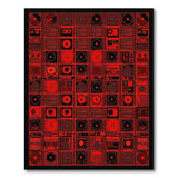 Bold Red Vinyl Records Audio Gear Area Rug