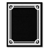 Black White Ornate Geometric Frame Area Rug