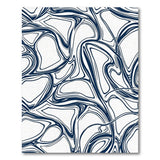 Navy Fluid Wave Abstract Area Rug