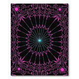 Neon Pink Cyan Mandala Area Rug