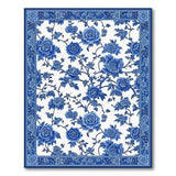 Blue Peony Chinoiserie Area Rug