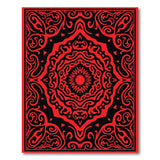 Bold Red Black Persian Mandala Area Rug