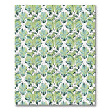 Mint Green Stylized Leaf Pattern Area Rug