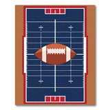 Multi-color and Patterns Navy Football Field Area Rug