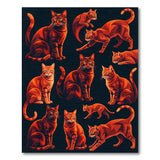 Geometric Orange Tabby Cats Area Rug