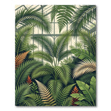 Lush Greenhouse Palms Ferns Area Rug