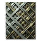 Gold Green Geometric Lattice Area Rug