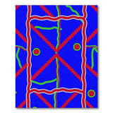 Vibrant Red Zigzag Green Wave Blue Geometric Rug