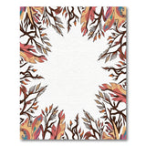 Vibrant Multi-Color Feather Leaf Frame Rug