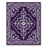 Purple Purple Traditional Persian Floral Medallion Rug