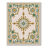 Teal Gold Persian Medallion Area Rug