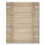 Brown Tan Striped Woven Fringe Area Rug