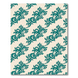 Teal Ornate Scroll Floral Area Rug