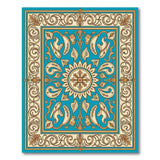 Ornate Teal Medallion Persian Blue and Teal Area Rug