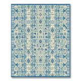 Heritage Tribal Blue and Teal Blue Teal Heritage Tribal Geometric Rug