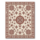 Beige and Neutral Ivory Terracotta Floral Persian Area Rug