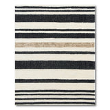 Black and White Bold Black White Striped Woven Area Rug