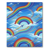 Rainbow Planes Kids Area Rug