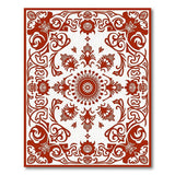 Red Red Ornate Floral Medallion Area Rug