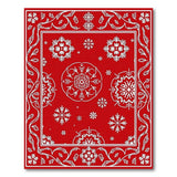 Festive Red Snowflake Persian Area Rug