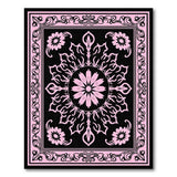 Elegant Pink Floral Mandala Area Rug