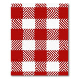 Red White Zigzag Plaid Area Rug