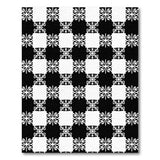Black White Snowflake Checkered Area Rug