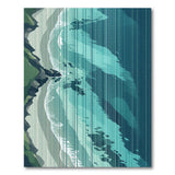 Teal Striped Coastal Cliffs Area Rug