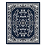 Blue and Teal Ornate Navy Persian Medallion Rug