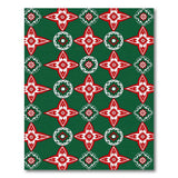 Green Red Geometric Heritage Tribal Area Rug