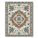 Ivory Blue Traditional Persian Area Rug