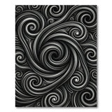 Swirling Vortex Black White Abstract Area Rug