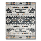 Grey Distressed Grey Southwestern Geometric Area Rug