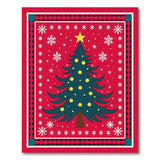 Festive Christmas Tree Snowflakes Area Rug