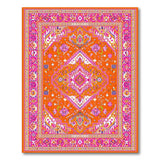 Multi-color and Patterns Vibrant Orange Pink Persian Medallion Rug